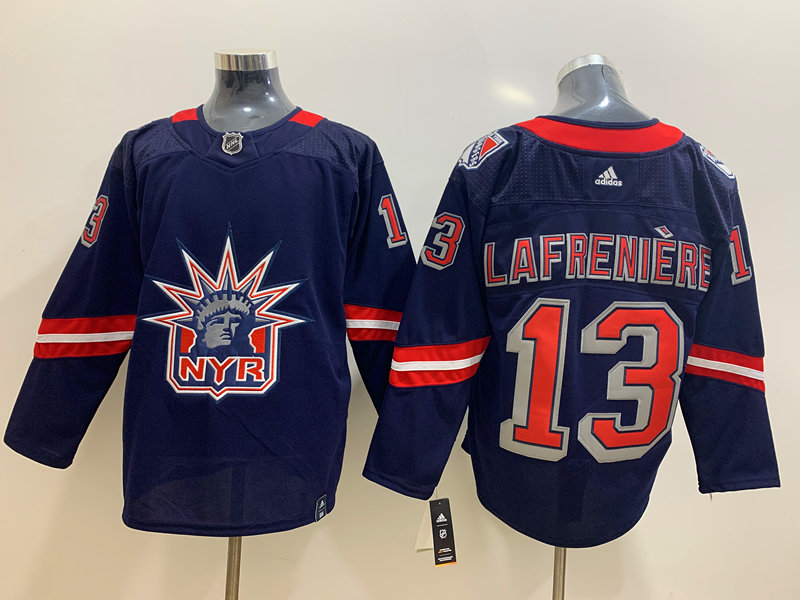 Men's New York Rangers Alexis Lafreniere #13 Navy Jersey